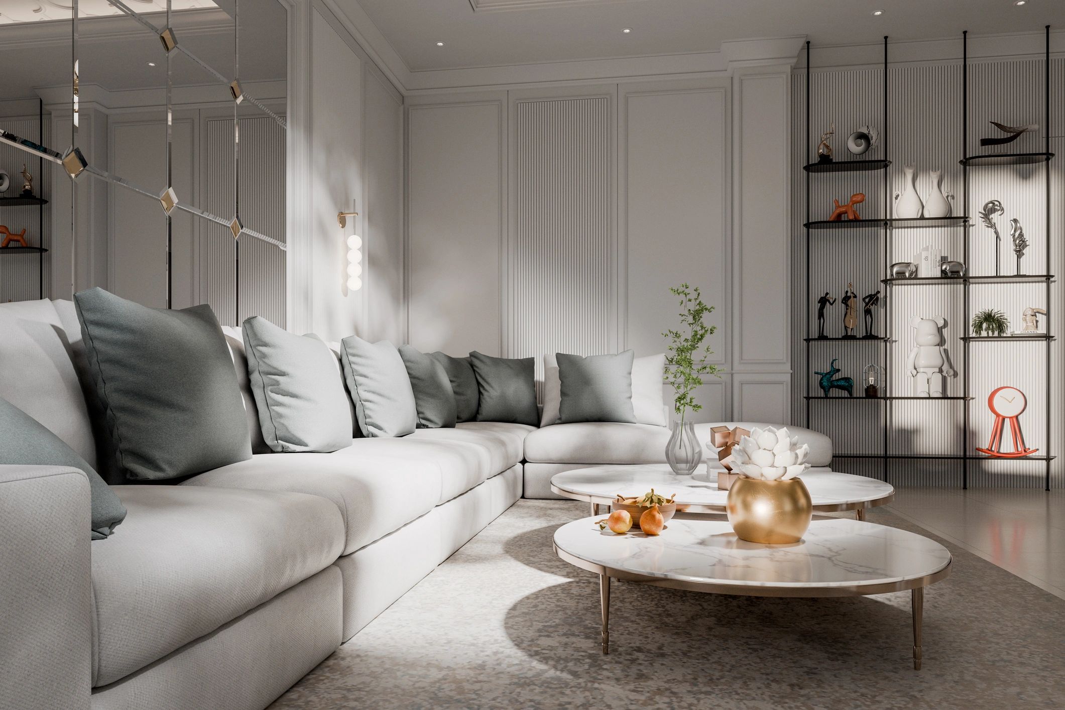 Bright modern living room interior