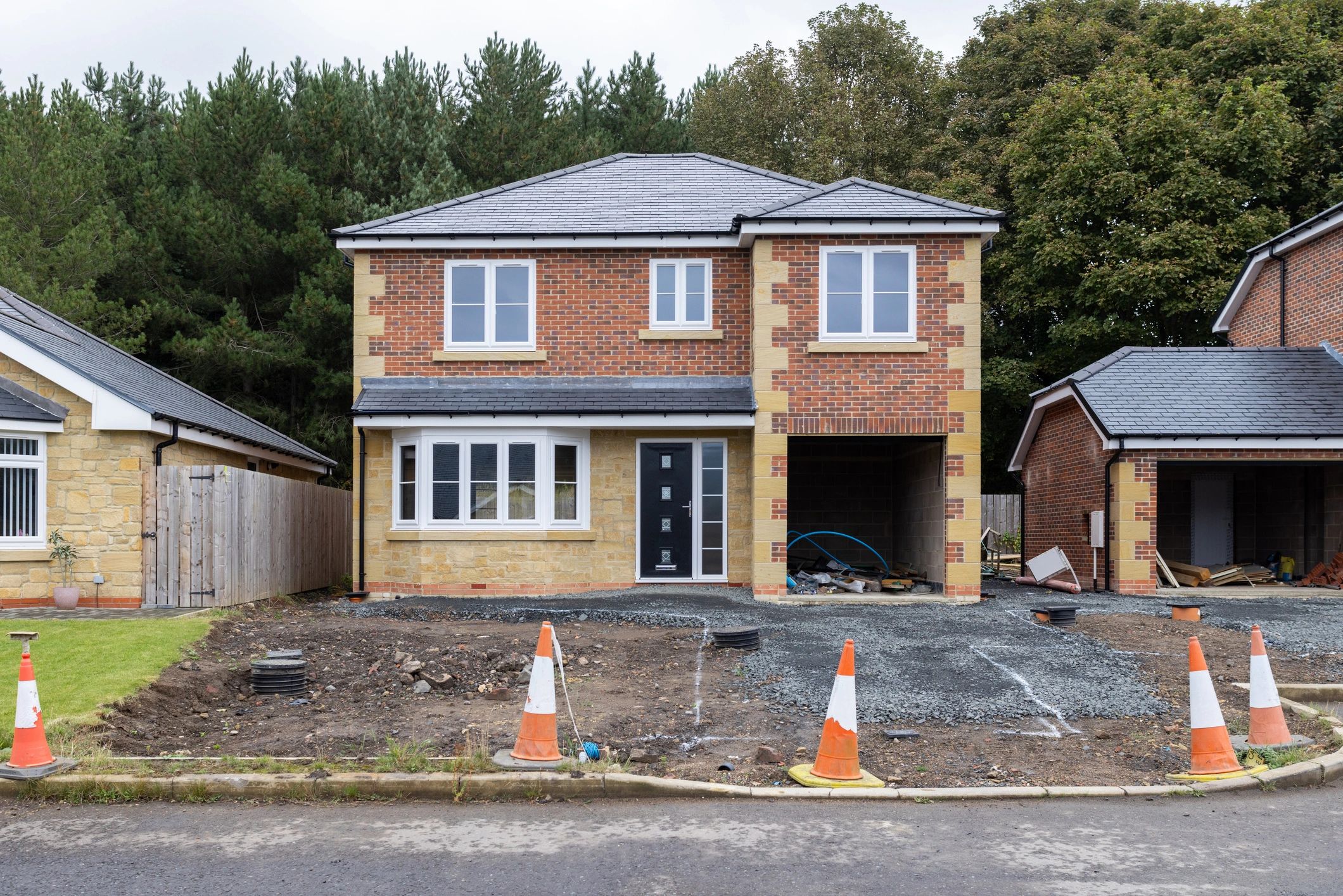 Modern townhouse development street view